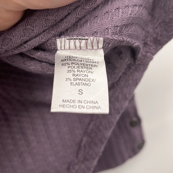 Chaser dusty purple thermal too long sleeve size small - Picture 3 of 8